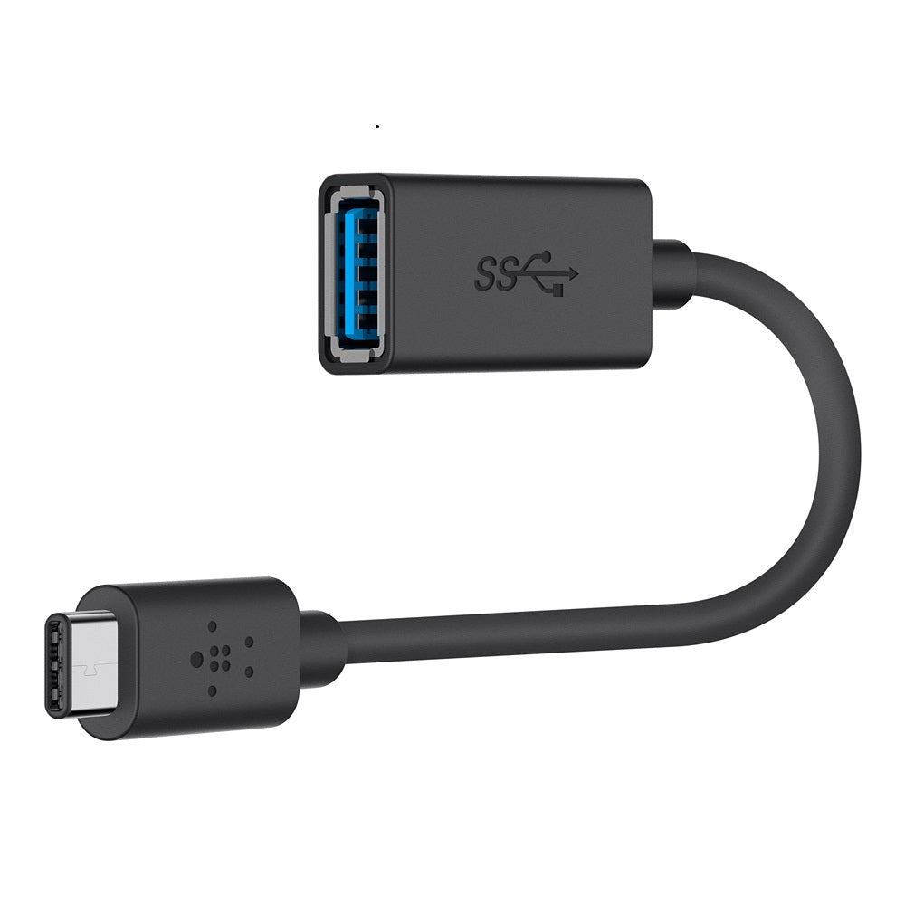 Belkin 3.0 USB-C to USB-A Adapter (USB-C Adapter) - Black (F2CU036btBLK), 5Gbps, Reversible USB-C Connector, Power Output 3A, USB-IF Certified,2YR Belkin 3.0 USB-C to USB-A Adapter (USB-C Adapter) - Black (F2CU036btBLK), 5Gbps, Reversible USB-C Connector, Power Output 3A, USB-IF Certified,2YR